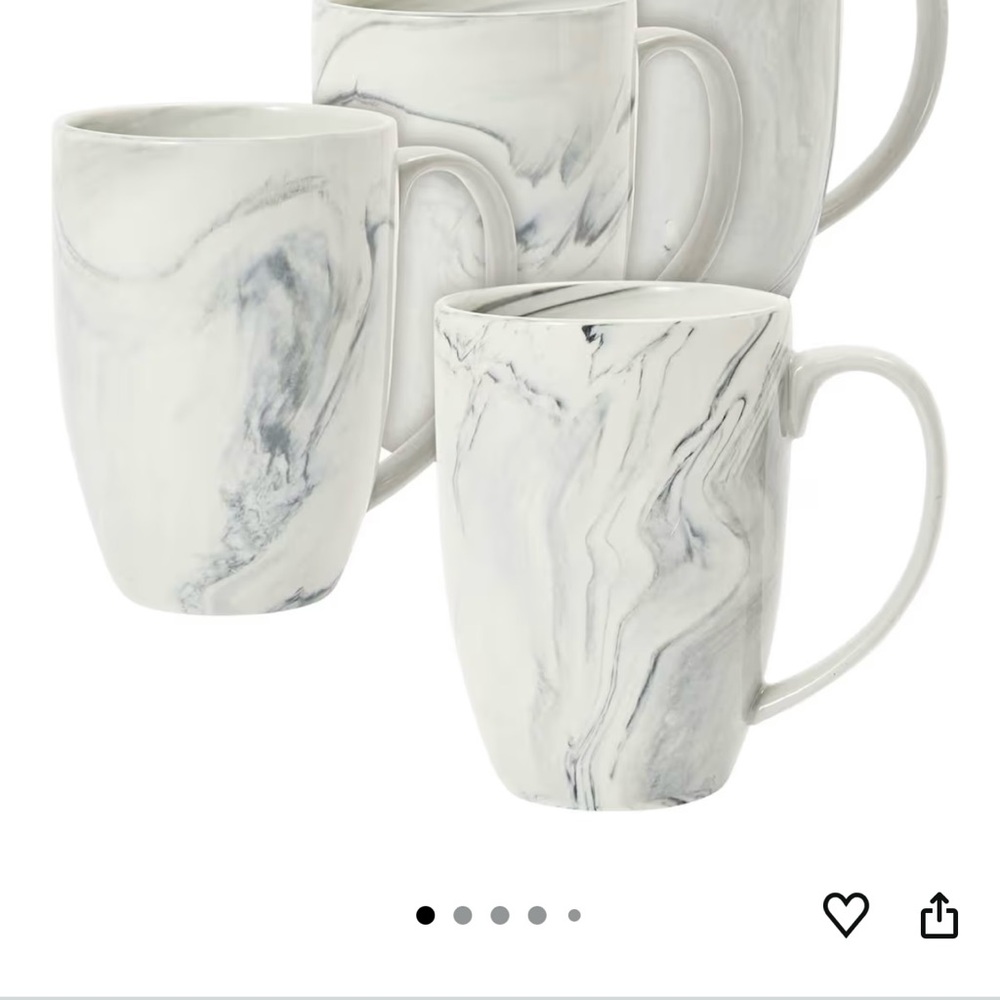 Juvale Elegant Marble Design Mug Set of four  White and Gray